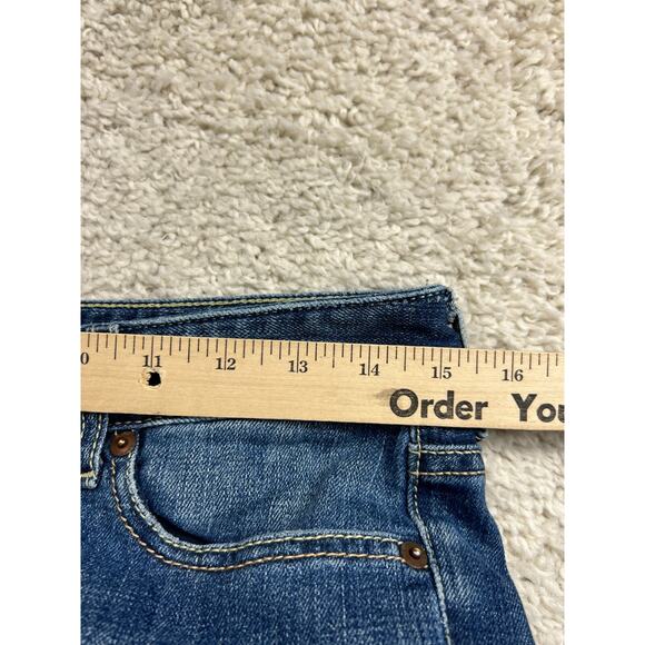 Vtg Express Boot Leg Jeans Womens 4 Long Blue Denim Low Rise Y2K 90s Retro - Picture 14 of 16